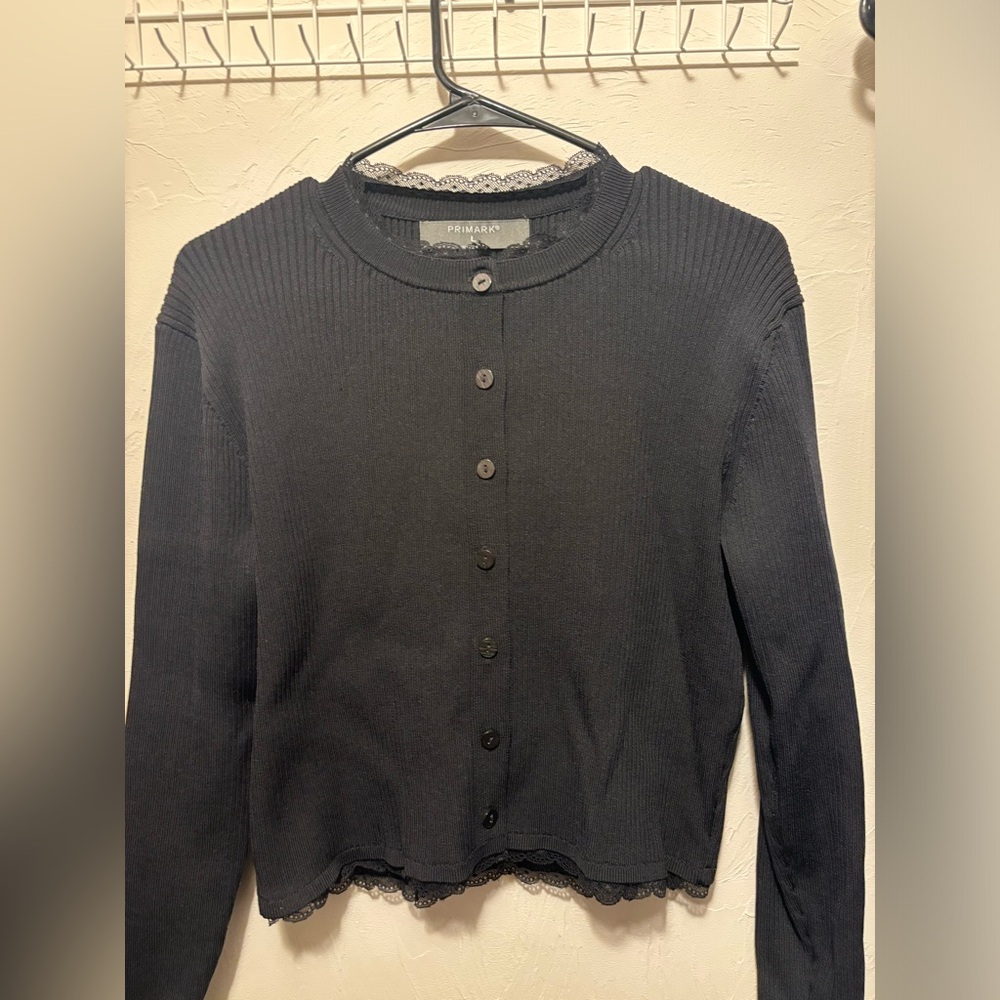Primark Black Cardigan with Lace Trim